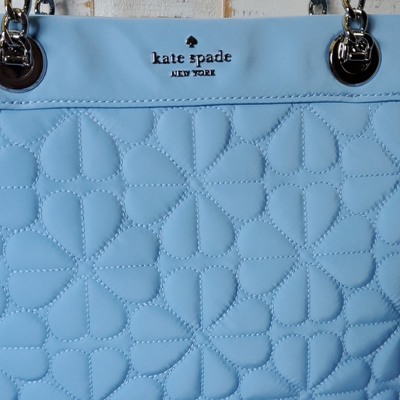 Kate Spade Montauk Blue Flower Quilted Medium Tote NWT - Picture 2 of 4